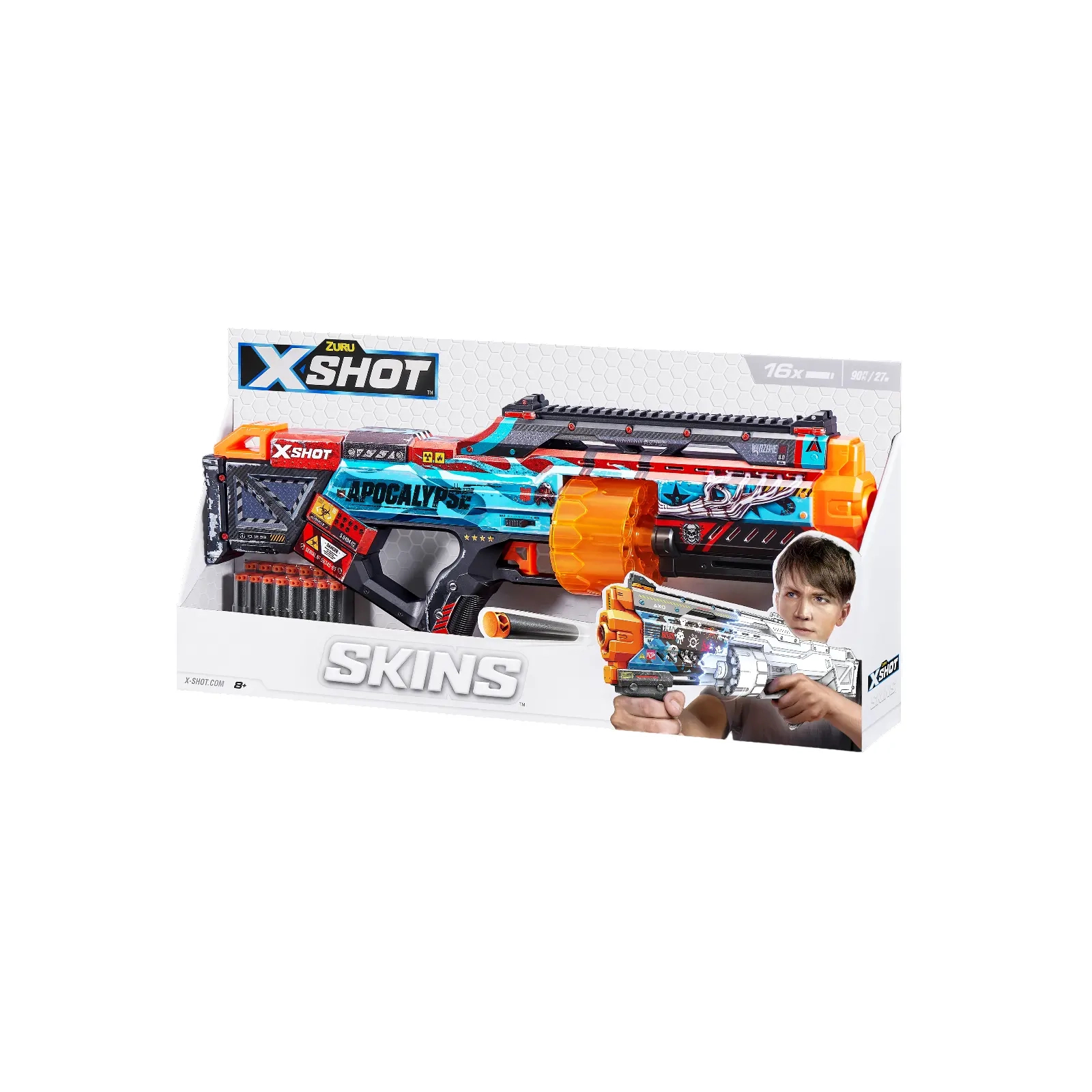 Игрушечное оружие Zuru X-Shot Быстрострельный бластер Skins Last Stand Faze (16 патронов) (36518H) изображение 4