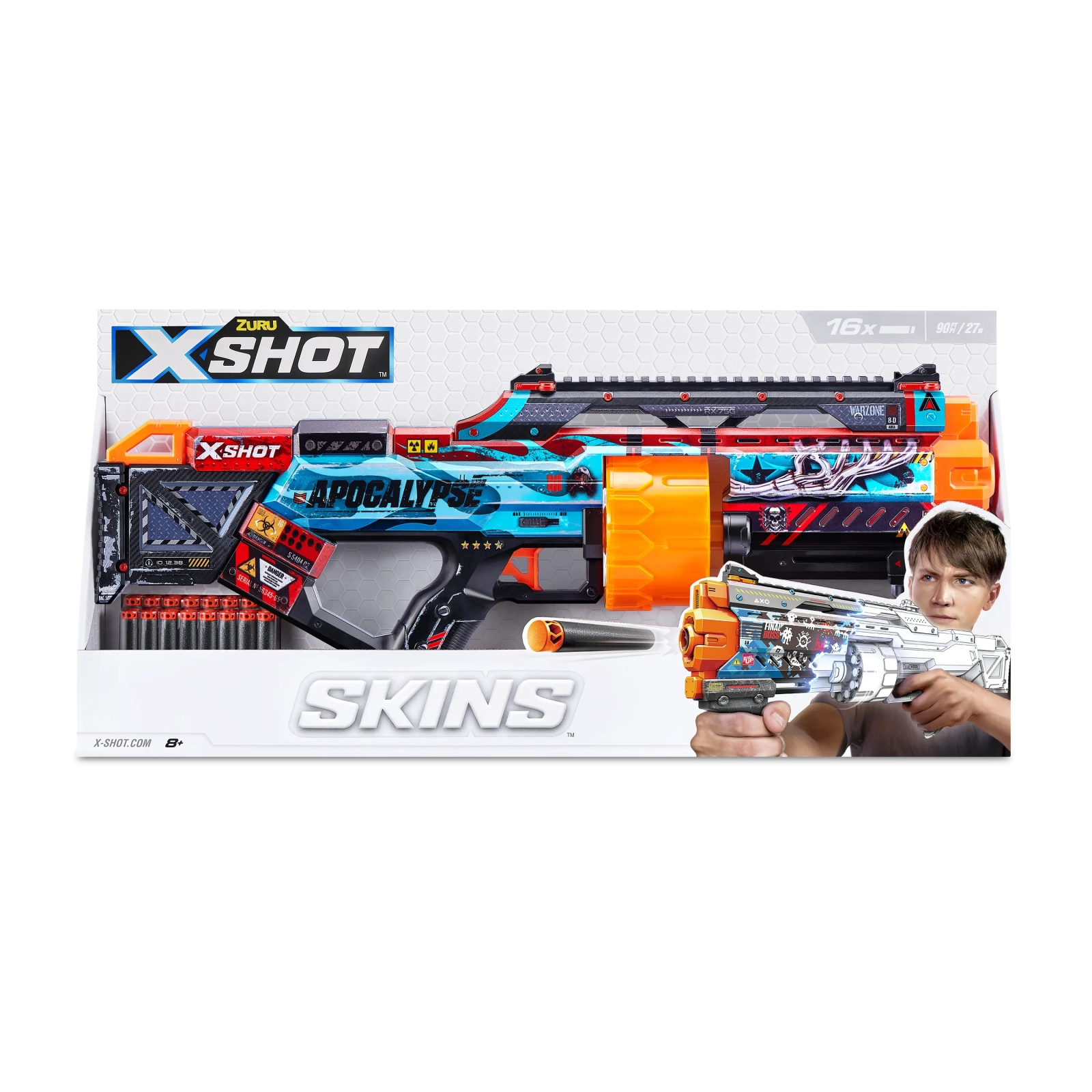 Игрушечное оружие Zuru X-Shot Быстрострельный бластер Skins Last Stand Faze (16 патронов) (36518H) изображение 5
