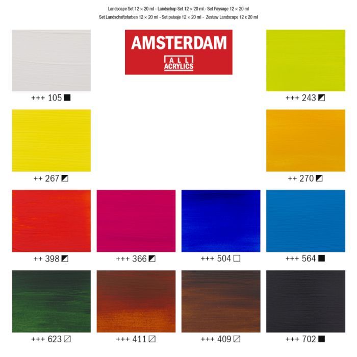 Акрилові фарби Royal Talens Amsterdam Landscape 12 кольорів по 20 мл (8712079451219) зображення 4