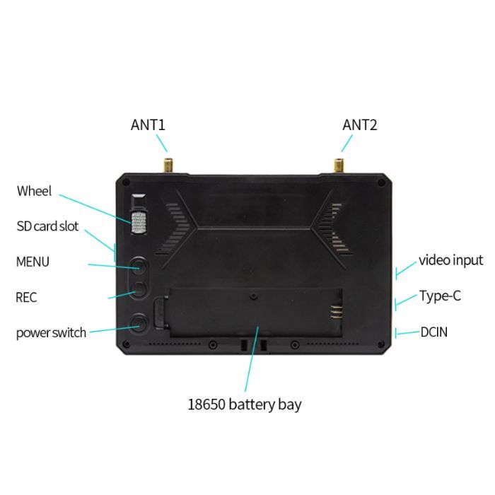 Монитор FPV Skyzone M5 DVR 5.8GHz 56CH L,X Band (M5F) изображение 2