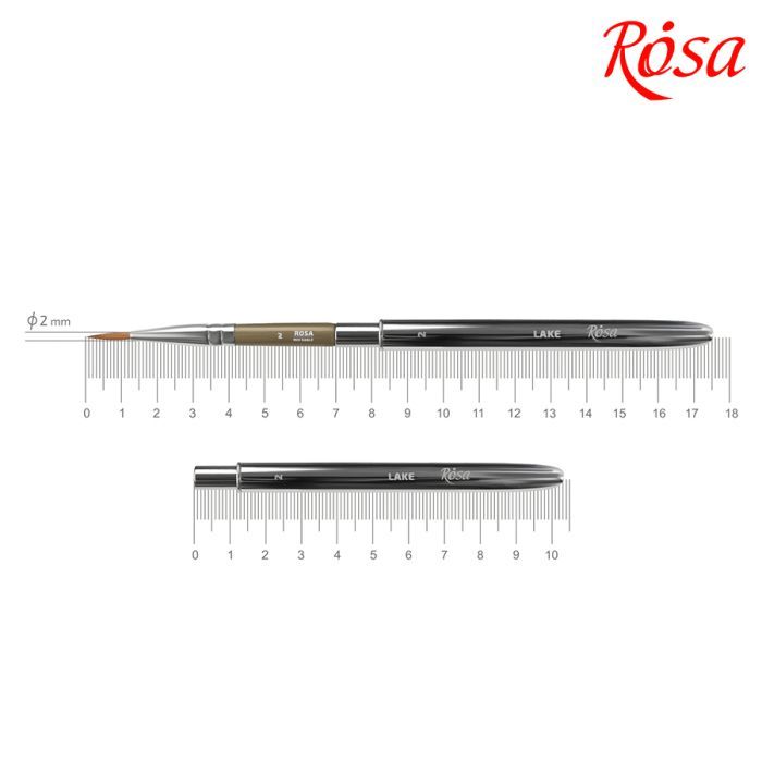 Кисточка для рисования Rosa Микс соболь/синтетика круглый, TRAVEL BRUSH, LAKE 178, № 6 (4823098516774)