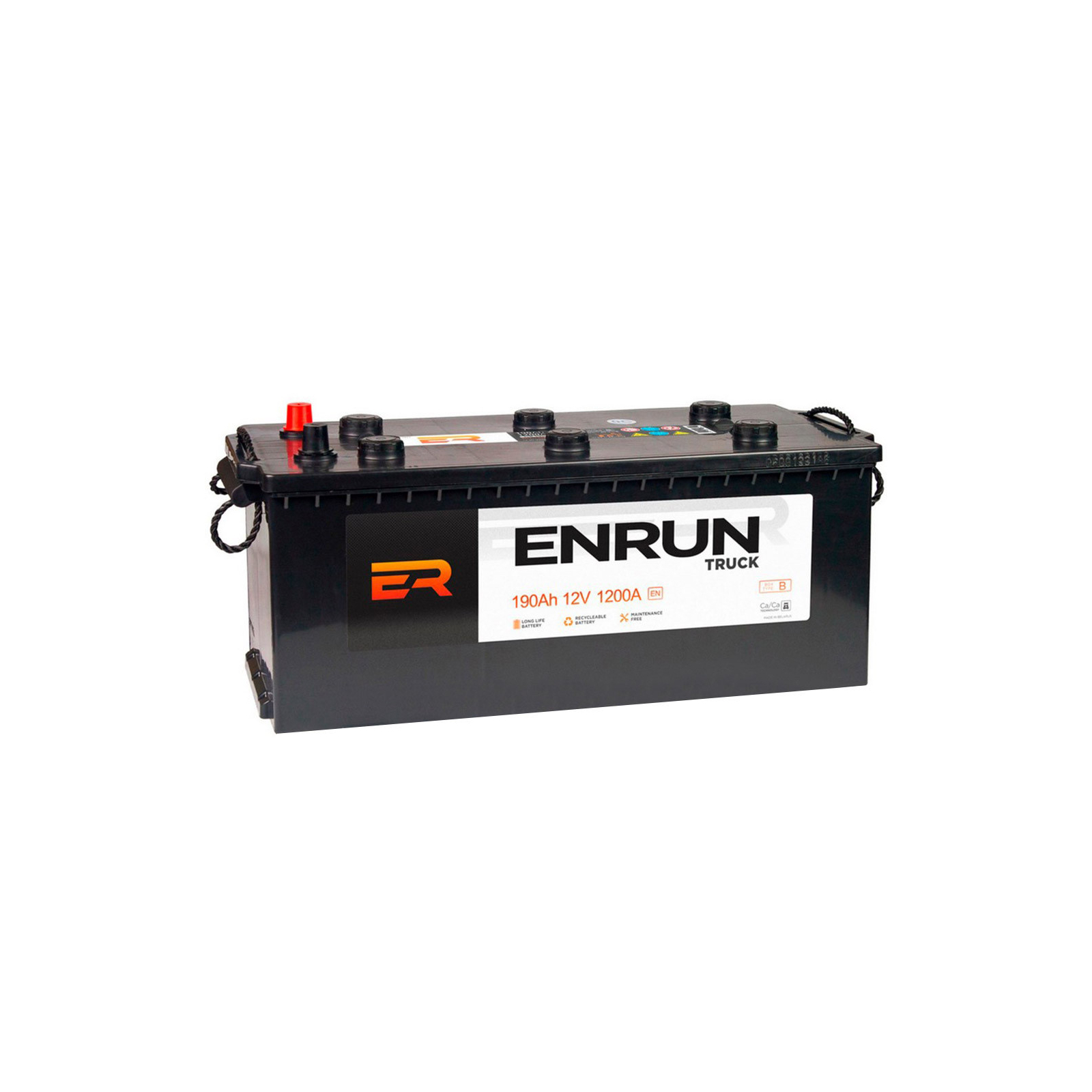 Акумулятор автомобільний ENRUN 190 А + правий (L5) (1200 пуск)