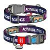 Ошейник для животных WAUDOG Nylon с QR-паспортом "Космос. Ракетостроение" пластиковый фастекс XL (4504-0124)