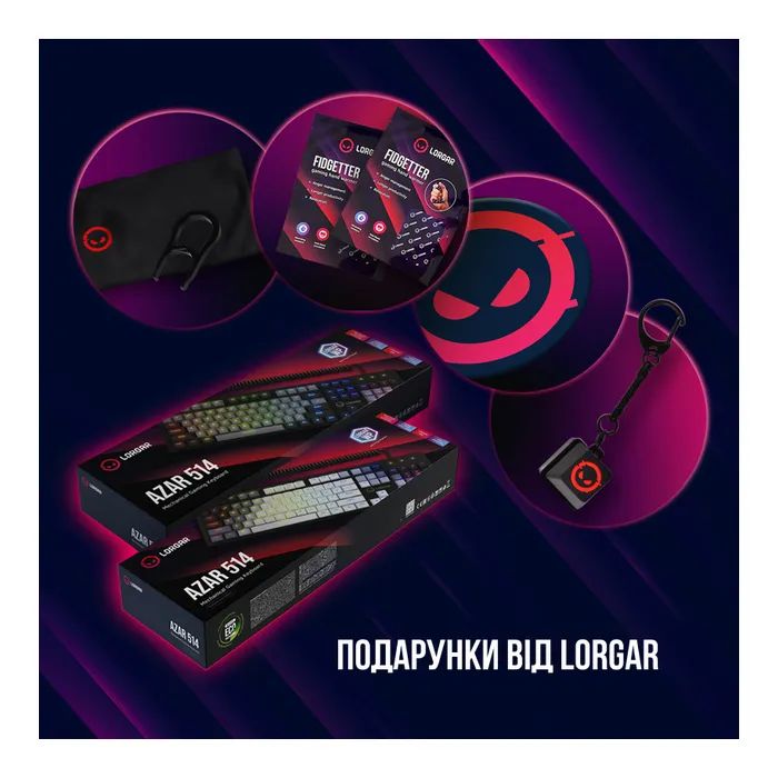 Клавиатура Lorgar Azar 514 RGB USB UA Black (LRG-GK514B-UA) изображение 10