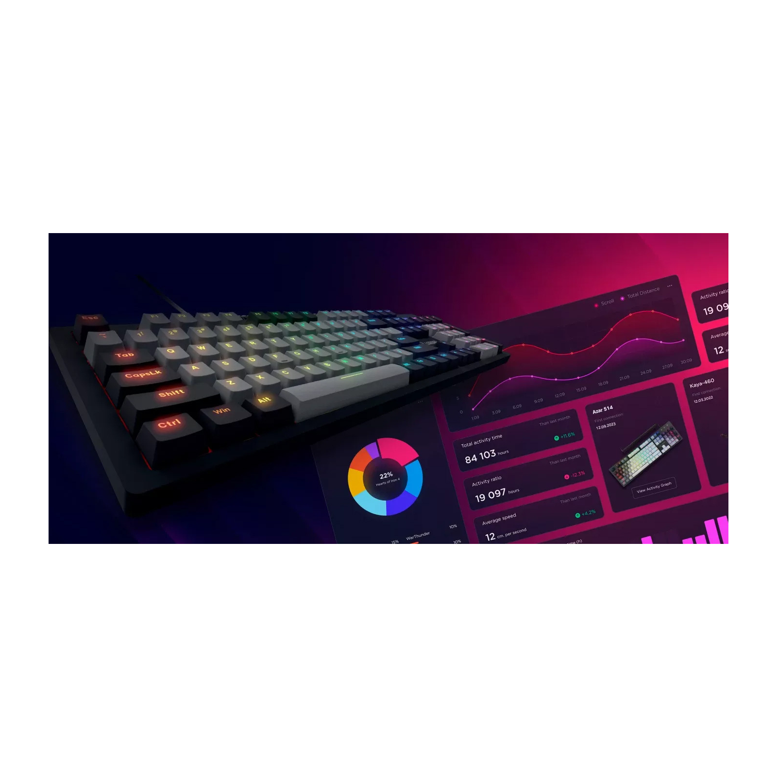 Клавіатура Lorgar Azar 514 RGB USB UA Black (LRG-GK514B-UA) зображення 8