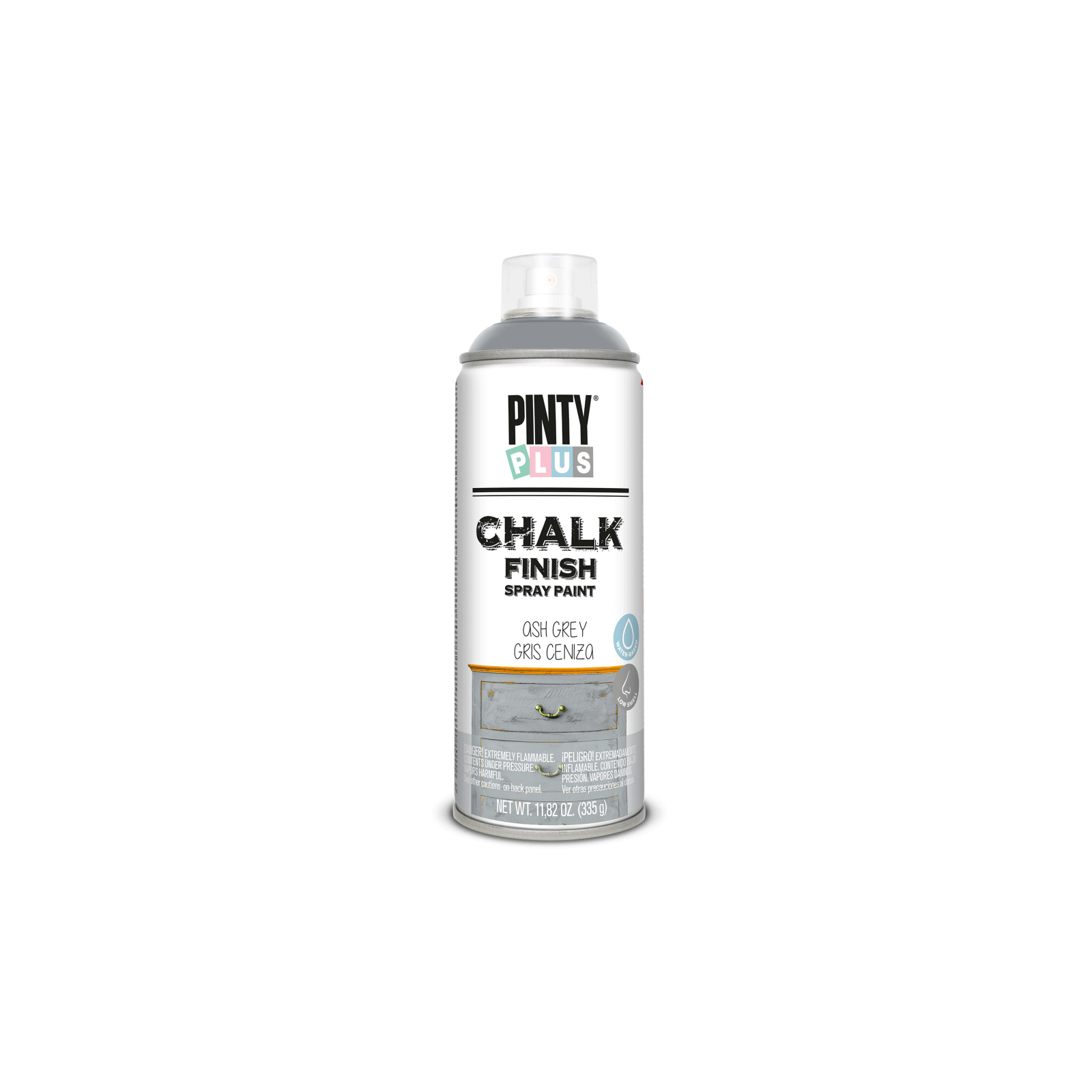 Краска-аэрозоль Pintyplus на водной основе Chalk-finish, Серый, 400 мл (8429576231809)