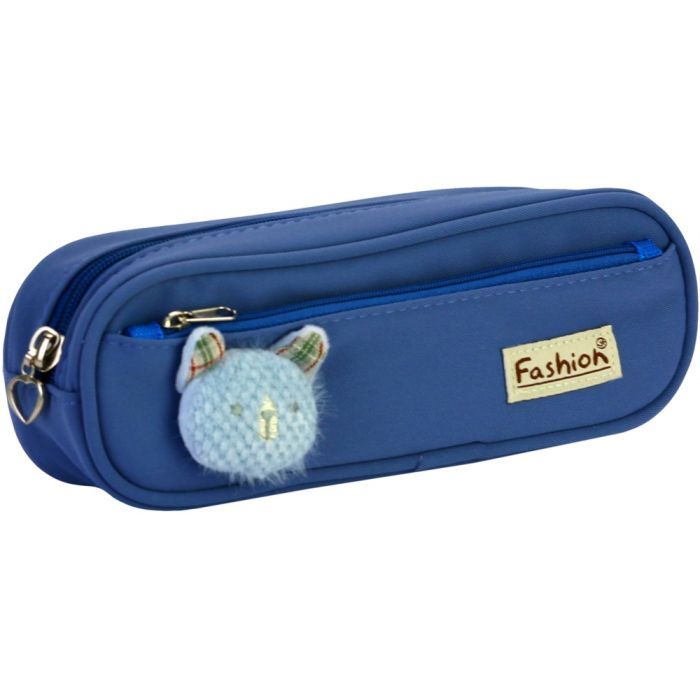 Пенал Cool For School 2 отделения с аппликацией Голубой (CF6885-dk.blue)