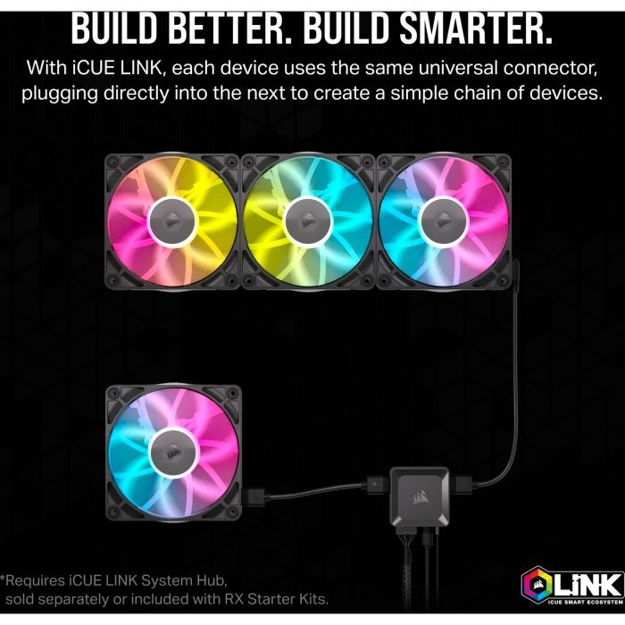 Кулер для корпуса Corsair iCUE Link RX140 RGB PWM (CO-9051019-WW) изображение 8