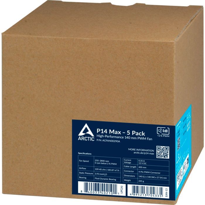 Кулер для корпуса Arctic P14 MAX/5PACK (ACFAN00290A) изображение 5
