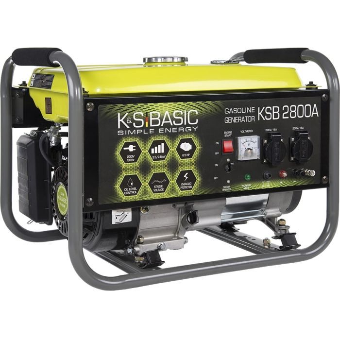 Генератор Konner&Sohnen Basic KSB 2800A, 230V, 2.8kW, ручной запуск, 36.2кг (KSB2800A) изображение 2