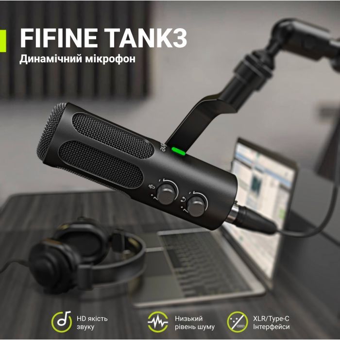 Мікрофон Fifine Tank 3 USB/XLR Black (Tank3) зображення 5
