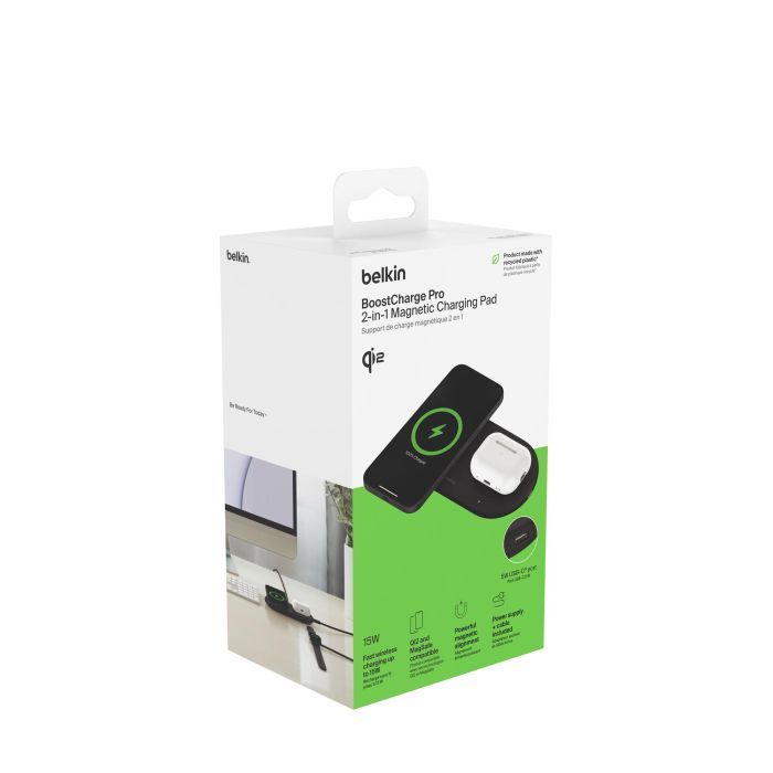 Зарядное устройство Belkin 2in1 15W Pad Qi2 black (WIZ021VFBK) изображение 10