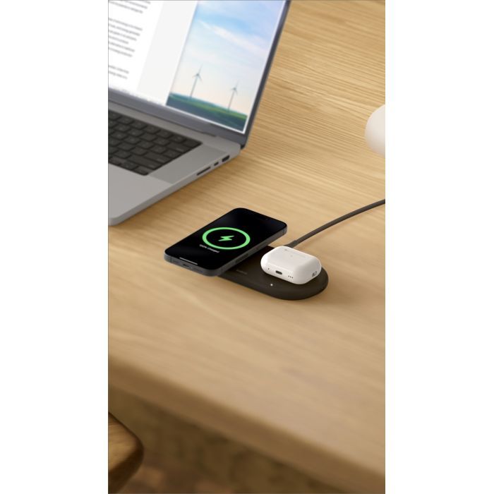 Зарядное устройство Belkin 2in1 15W Pad Qi2 black (WIZ021VFBK) изображение 2