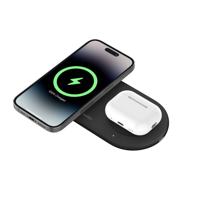 Зарядное устройство Belkin 2in1 15W Pad Qi2 black (WIZ021VFBK) изображение 4