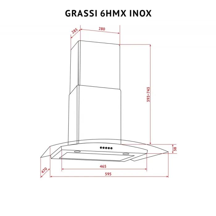 Витяжка кухонна Perfelli GRASSI 6HMX INOX зображення 12