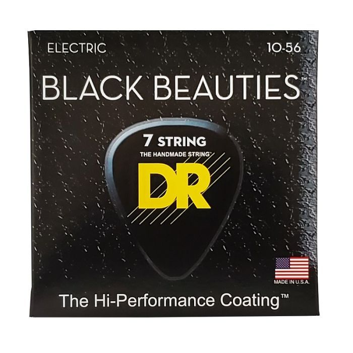 Струны для гитары DR Strings Black Beauties Electric - Medium 7-String (10-56) (BKE7-10)