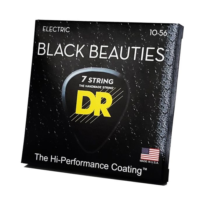 Струны для гитары DR Strings Black Beauties Electric - Medium 7-String (10-56) (BKE7-10) изображение 2