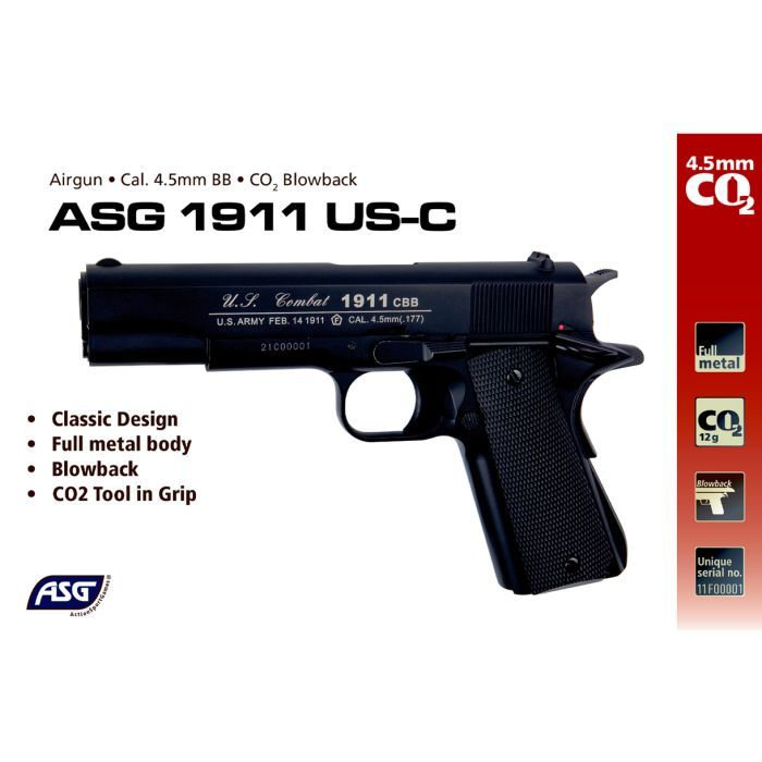 Пневматичний пістолет ASG US-C Blowback (19818) зображення 6