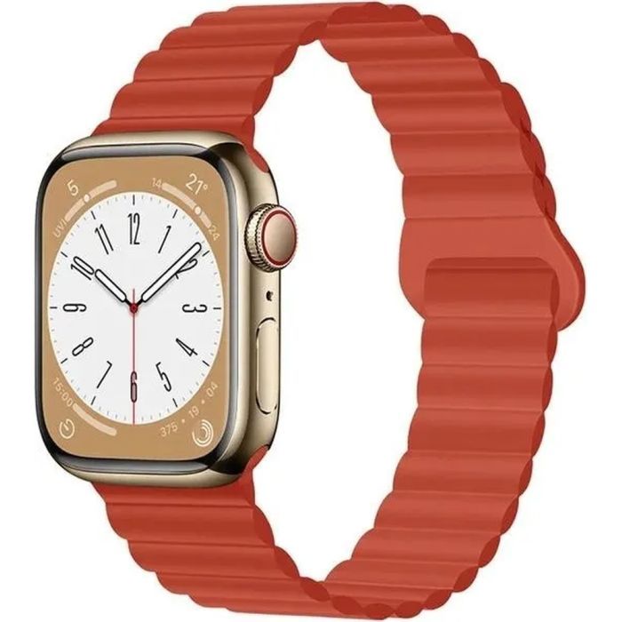 Ремінець до смарт-годинника Drobak Silicone Magnetic Link для Apple Watch All Series 38/40/41mm Orange red (898918)