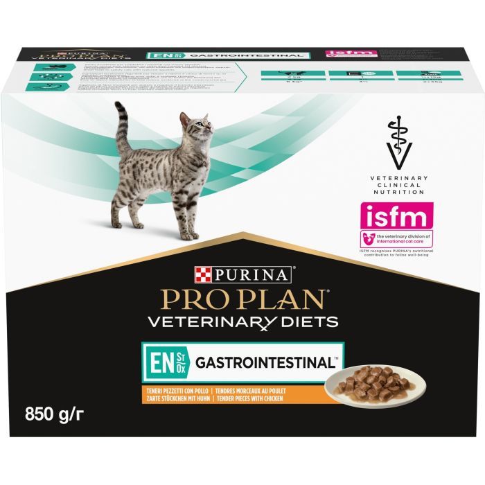 Влажный корм для кошек Purina Pro Plan Veterinary Diets EN Gastrointestinal При болезнях желудочно-кишечного тракта С курицей 10 x 85 г (8445290093561) изображение 4