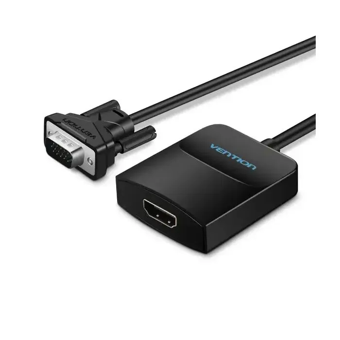 Переходник VGA 15F to HDMI M 1080P 60Hz 3,5mm Audio 0.15m Vention (ACNBB) изображение 2
