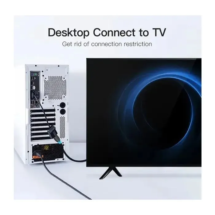 Переходник VGA 15F to HDMI M 1080P 60Hz 3,5mm Audio 0.15m Vention (ACNBB) изображение 7