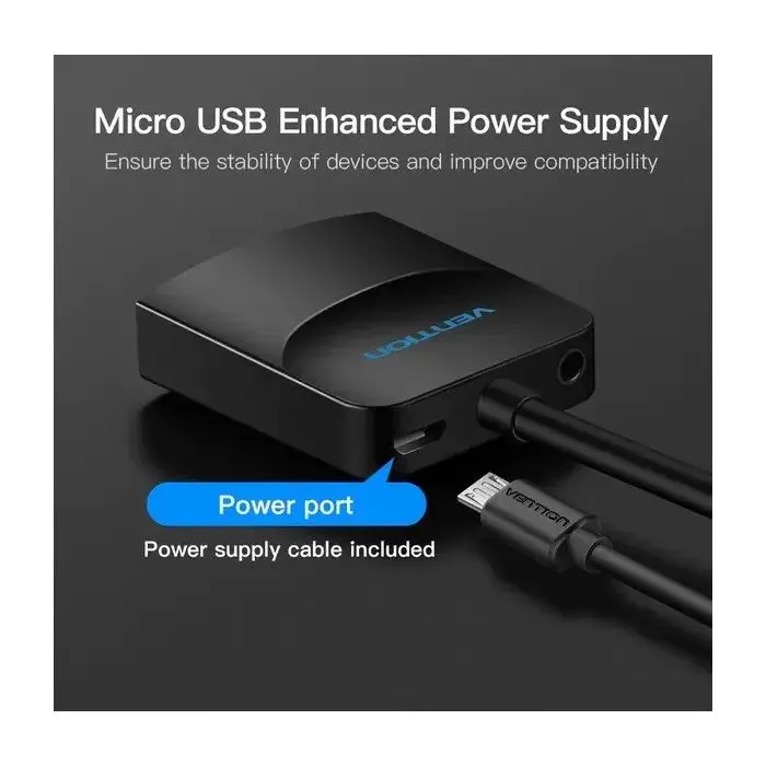 Переходник VGA 15F to HDMI M 1080P 60Hz 3,5mm Audio 0.15m Vention (ACNBB) изображение 8