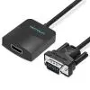 Переходник VGA 15F to HDMI M 1080P 60Hz 3,5mm Audio 0.15m Vention (ACNBB)