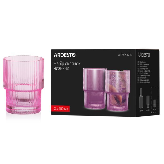 Набор стаканов Ardesto 200мл, 2шт, скло, золотистий (AR2620GG) изображение 6