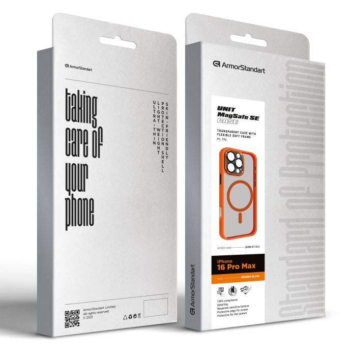 Чохол до мобільного телефона Armorstandart Unit MagSafe SE Apple iPhone 16 Pro Max Orange Black (ARM81151) зображення 2