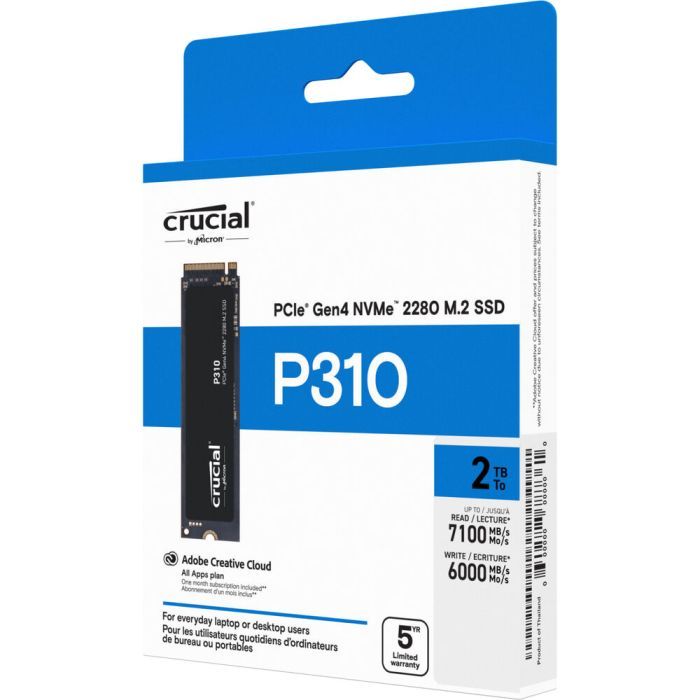 Накопичувач SSD M.2 2280 1TB P310 Micron (CT1000P310SSD8) зображення 2