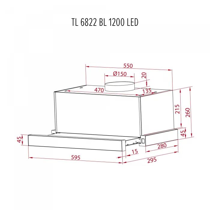 Вытяжка кухонная Perfelli TL 6822 WH 1200 LED изображение 12