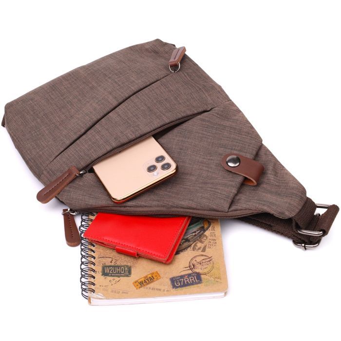 Сумка Vintage Через плечо из текстиля Песочная (22198) изображение 8