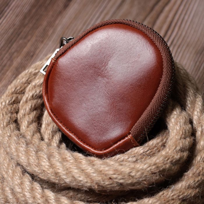 Кошелек Vintage Компактный для монет из натуральной кожи Коричневый (sale_15101) изображение 9