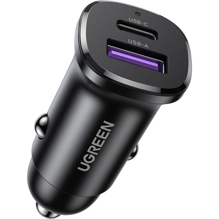 Зарядное устройство Ugreen 2xUSB 30W (USB-A + USB-C) QC 4.0 Сіра (EC305) (25845)