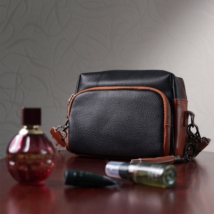 Сумка Vintage Из натуральной кожи Черная (22588) изображение 11