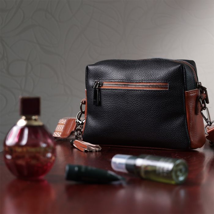 Сумка Vintage Из натуральной кожи Черная (22588) изображение 12