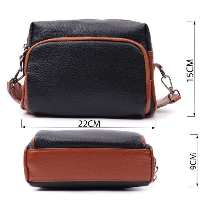 Сумка Vintage Из натуральной кожи Черная (22588) изображение 3