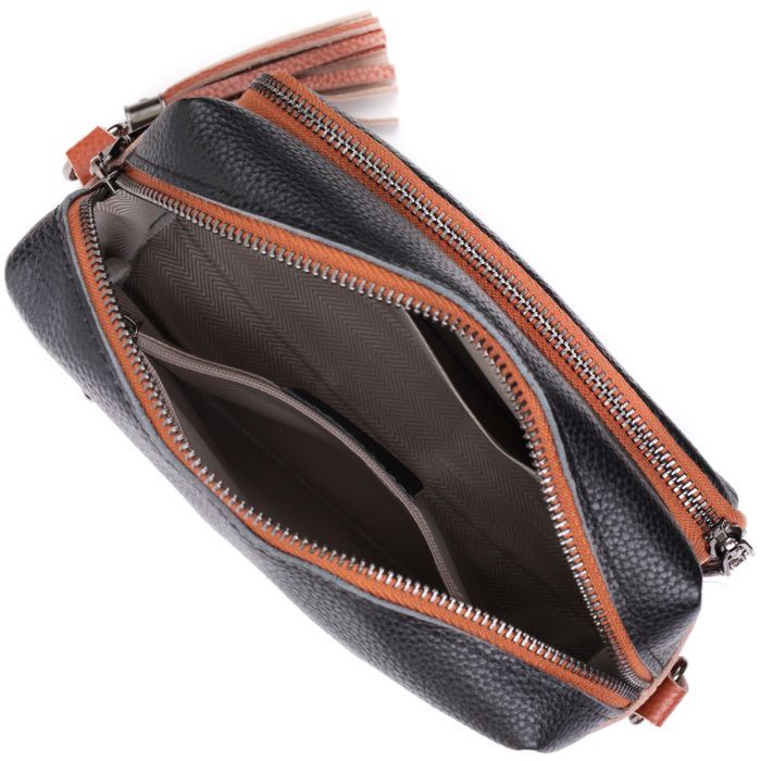 Сумка Vintage Из натуральной кожи Черная (22588) изображение 9