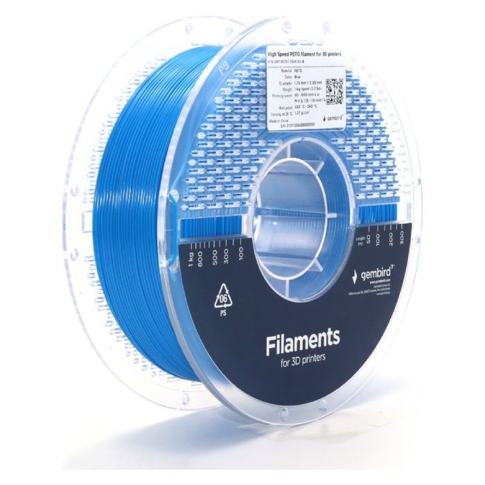 Пластик для 3D-принтера Gembird PETG High Speed, 1.75 мм, 1 кг, red (3DP-PETG1.75HY-01-R)