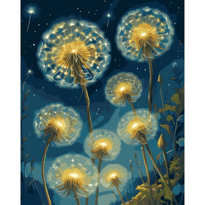 Картина по номерам Santi Сяючі кульбаби, 40*50см, LED підсвітка (955065)
