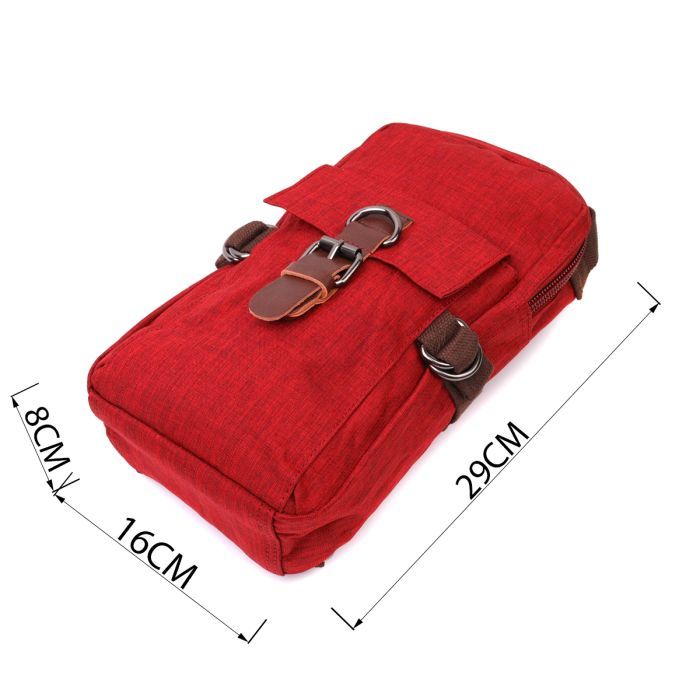 Сумка Vintage Из текстиля Бордовая (22189) изображение 4