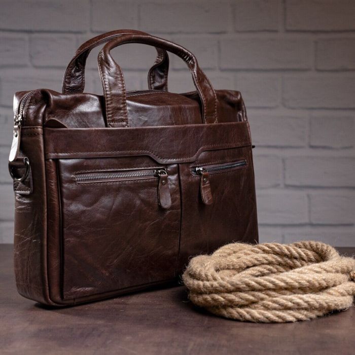 Сумка Vintage Коричневая (14088) изображение 10