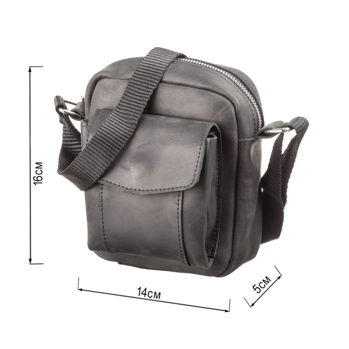 Сумка Shvigel З вінтажної шкіри Чорна (11076) зображення 3