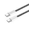 Дата кабель USB-C to USB-C 2.0m (braided cotton) (PD Fast Charging 60W) 3.0А black ColorWay (CW-CBPDCC068-BK) изображение 6