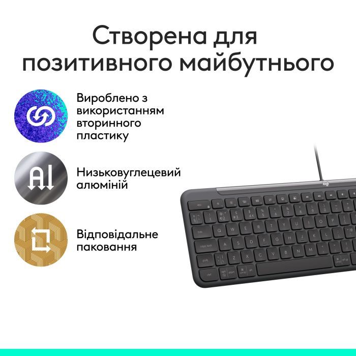 Клавиатура Logitech Signature Slim K620 for Business USB-C UA Graphite (920-013333) изображение 7