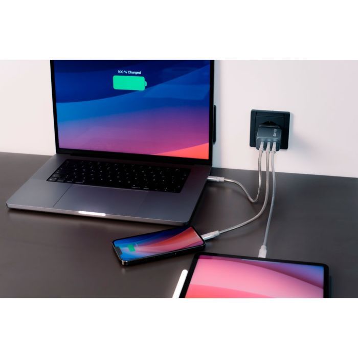 Зарядное устройство Verbatim GaN 65 W 3 ports (2xUSB-C-65 W /USB-A -3.0) (32201) изображение 6