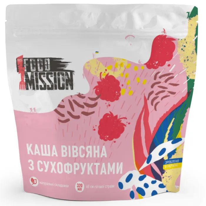 Пища быстрого приготовления Food Mission Каша овсяная с сухофруктами 100 г (fm.30337)