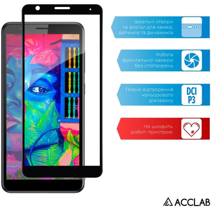 Скло захисне ACCLAB Full Glue ZTE Blade A31 Plus Black (1283126523083) зображення 5