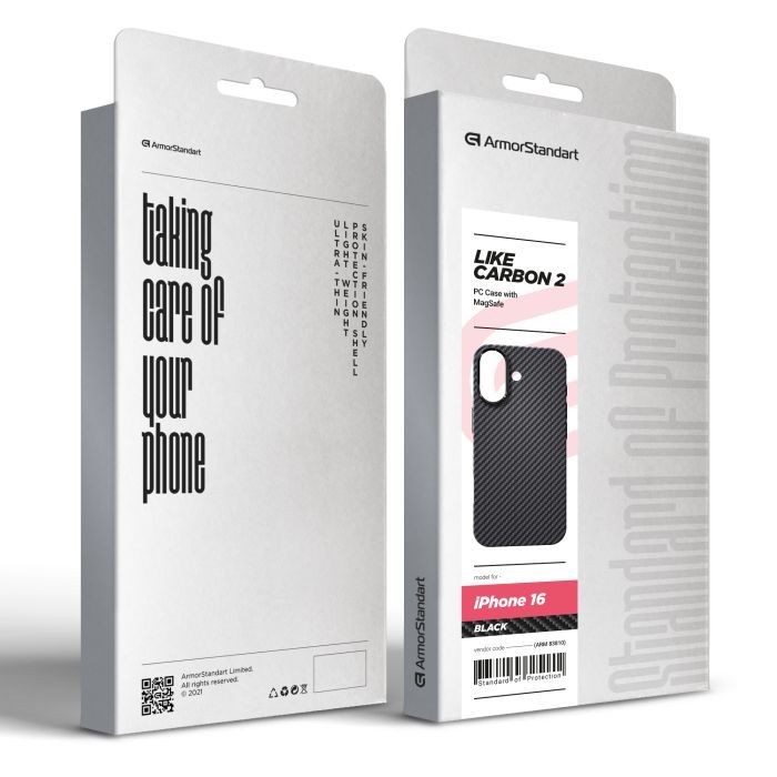 Чехол для мобильного телефона Armorstandart LikeCarbon2 MagCase для Apple iPhone 16 Black (ARM83810) изображение 2